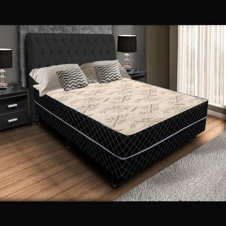 Cama Box Casal Conjugada Unyco D28 Ortopédico Floral E Preta (1,38x0,42x1,88)