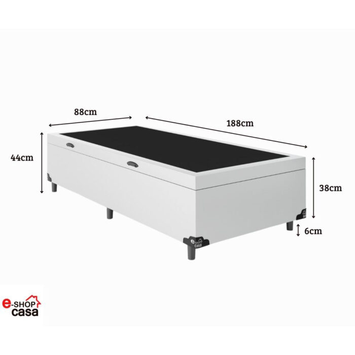 Cama Box Baú + Colchão D33 One Face - 61cm de altura - Couro Branco - Vários Tamanhos - - Image 7