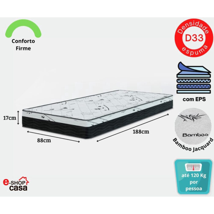 Cama Box Baú + Colchão D33 One Face - 61cm de altura - Couro Branco - Vários Tamanhos - - Image 9