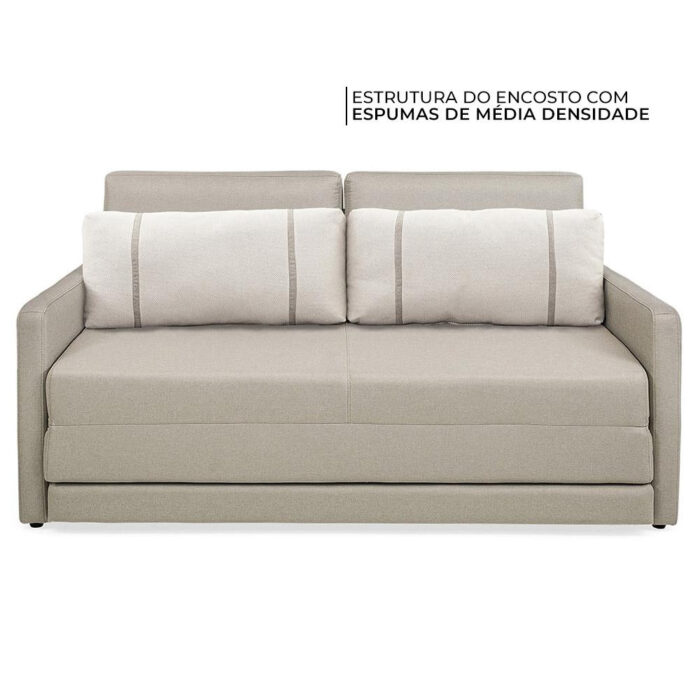 Sofá-Cama Casal 2 Lugares Herval Aurora, Linho Bege Areia, 146 cm - Image 5