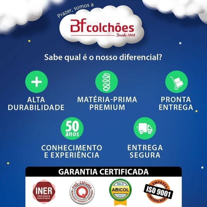 Colchão Casal Espuma D33 A Vácuo Ortopédica Certificada 138x188x17cm - - Image 2