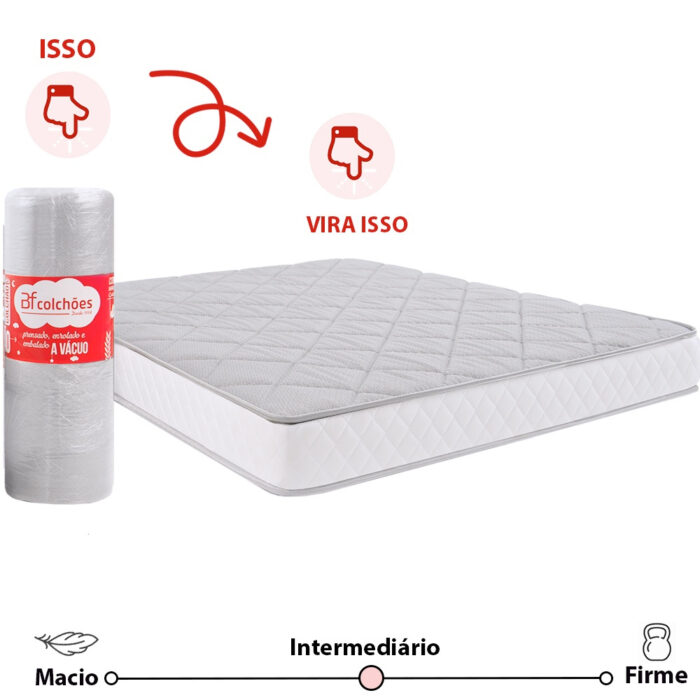 Colchão Casal Espuma D33 A Vácuo Ortopédica Certificada 138x188x17cm - - Image 8