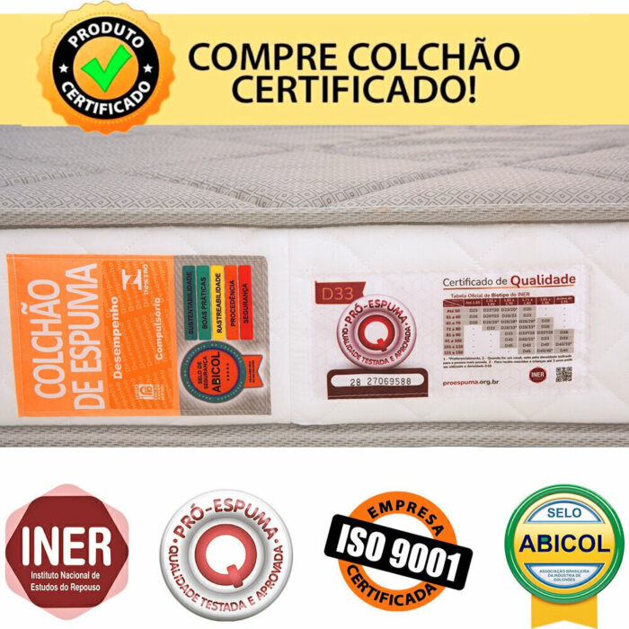 Colchão Casal Espuma D28 A Vácuo Ortopédica Certificada 138x188x17cm - - Image 4