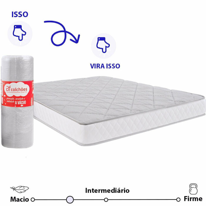 Colchão Casal Espuma D28 A Vácuo Ortopédica Certificada 138x188x17cm - - Image 9