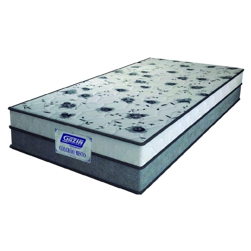 Colchão Solteiro Espuma D33 Fort 88x188x21cm Cinza/Branco - Suporta até 150kg por Pessoa