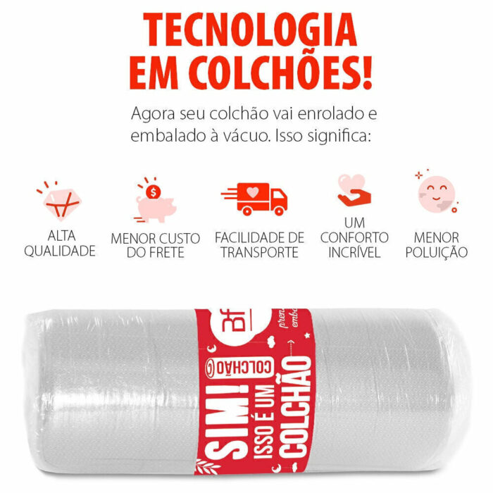 Colchão Solteiro Espuma D33 A Vácuo Ortopédica Certificada 88x188x17cm - - Image 2