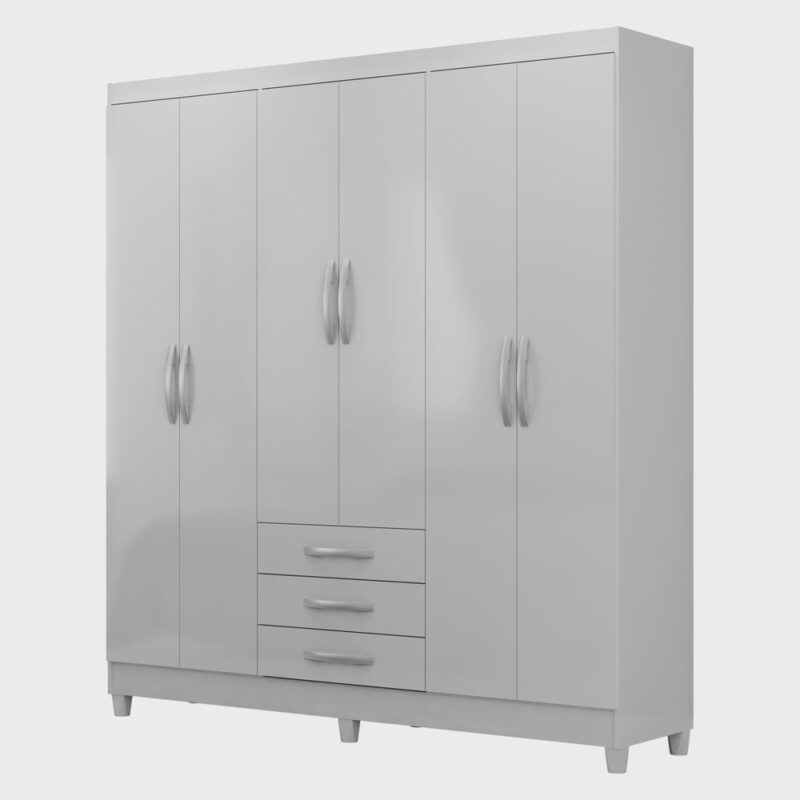 Guarda Roupa Casal 6 Portas 3 Gavetas Toledo