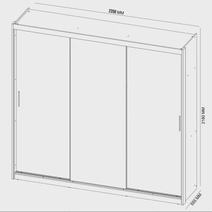 Guarda Roupa Casal 3 Portas 1 Espelho 100% mdf London - Image 5