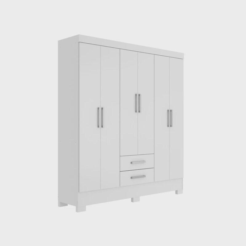 Guarda Roupa Casal 6 Portas 2 Gavetas Álamo