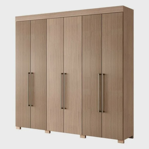 Guarda Roupa Casal 6 Portas 2 Gavetas Itá Espresso Móves Havana/Havana Ripado