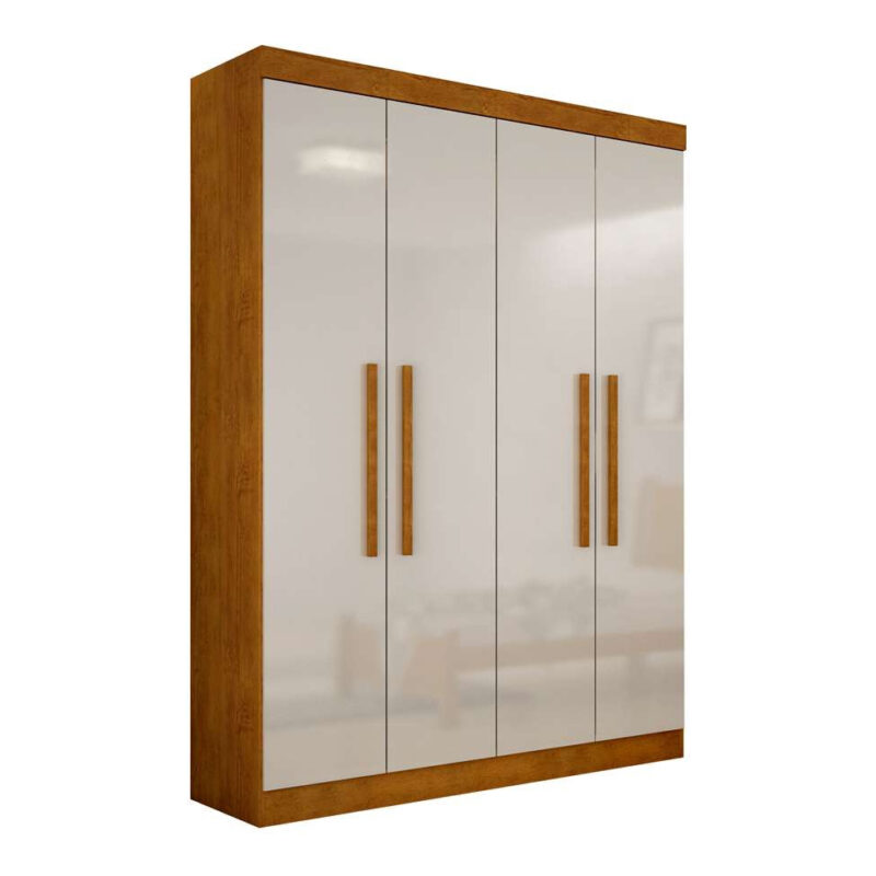 Guarda-Roupa Solteiro Malibu 4 pt Imbuia e Off White