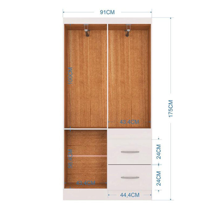 Guarda Roupa Solteiro Milão 4 Portas Branco Brilho Poquema - Image 2