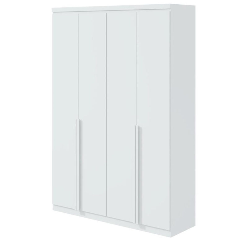 Guarda-roupa Solteiro Alonzo 4 Portas 2 Gavetas Branco Lopas
