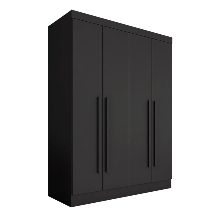 Guarda Roupa 4 Portas Solteiro Mayra Preto