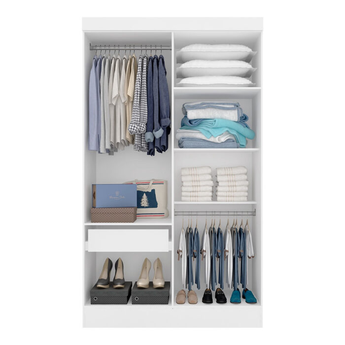 Guarda Roupa 4 Portas Solteiro Mayra Branco - Image 3