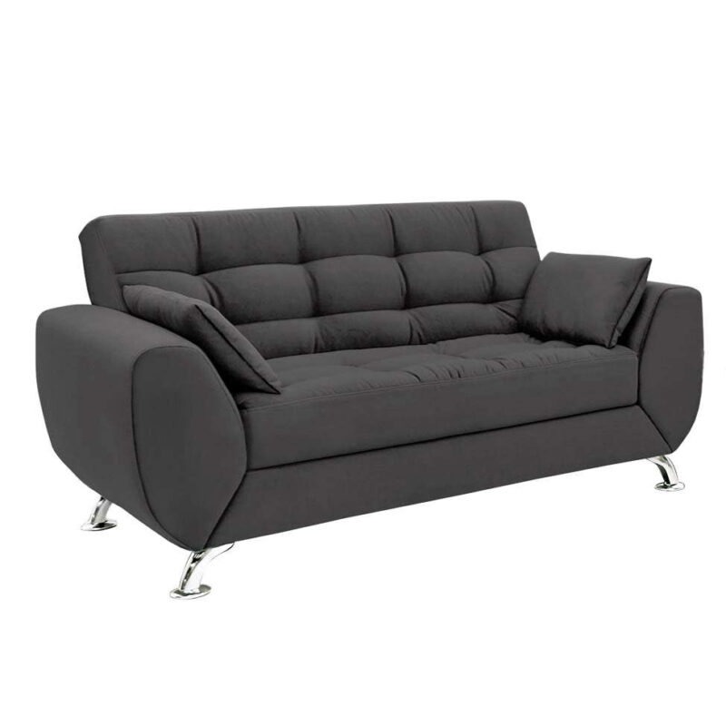 Sofá 2 Lugares Larissa Suede Cinza