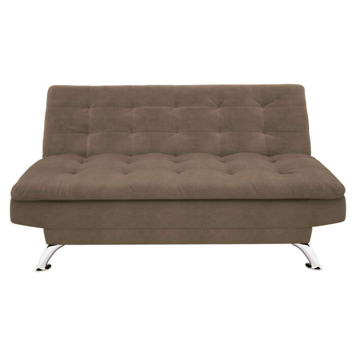 Sofá-Cama 3 Lugares Casal Premium Suede Marrom - Image 2