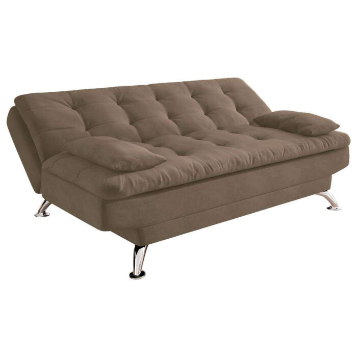 Sofá-Cama 3 Lugares Casal Premium Suede Marrom - Image 8